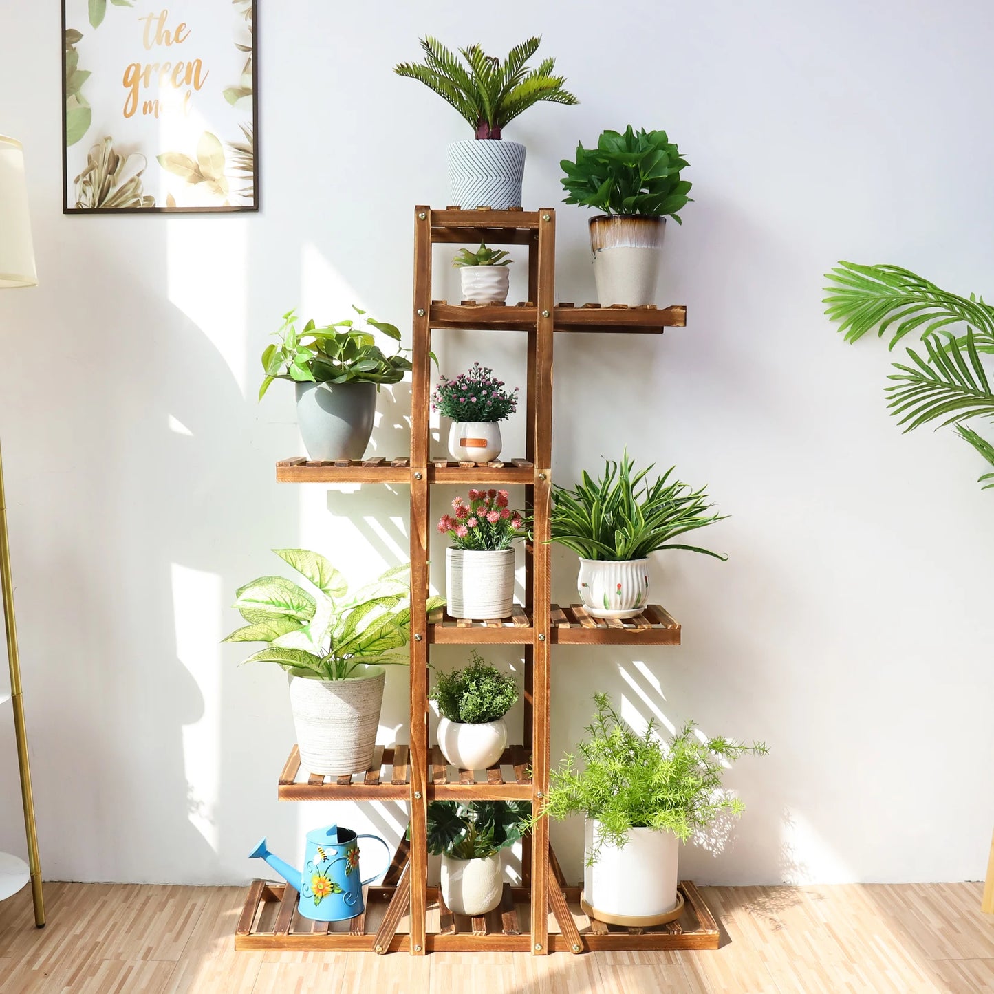 BINGOPAW Six Tier Wooden Plant Stand For Elegant Flower Display
