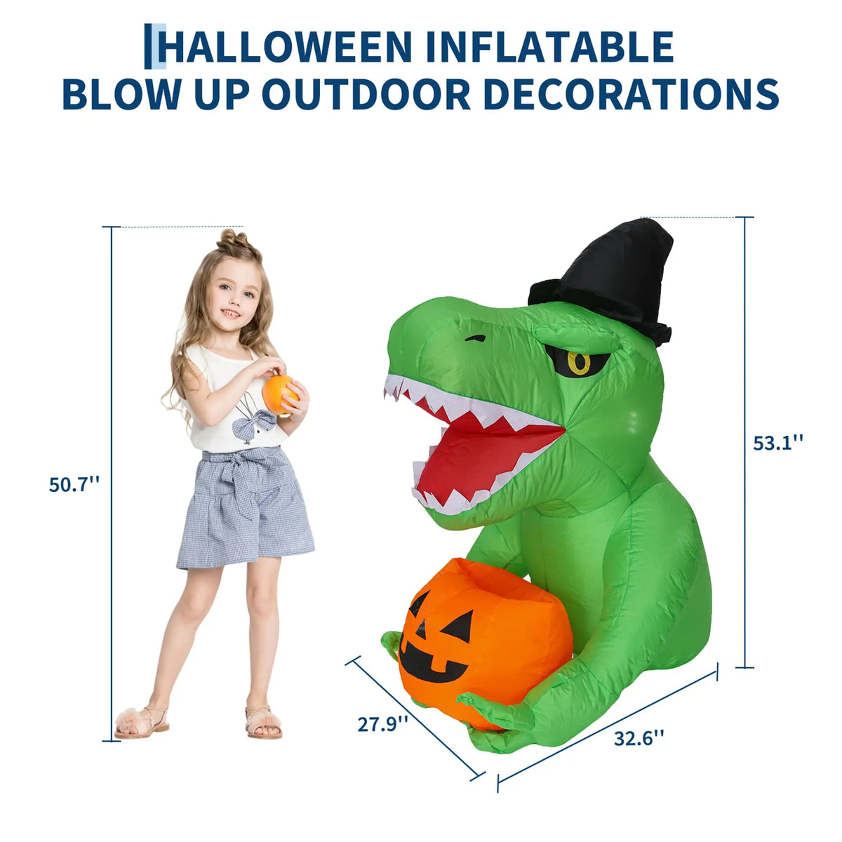 HiMISS Halloween Inflatable Dinosaur Trunk Or Treat LED Car Decoration