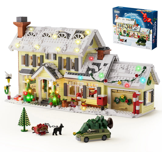Christmas Snow Village Architecture Model Building Blocks Kit