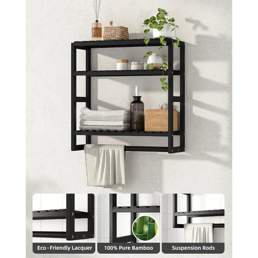 XIUWO Over The Toilet Storage Shelf 3 Tier Wall Mounted Organizer