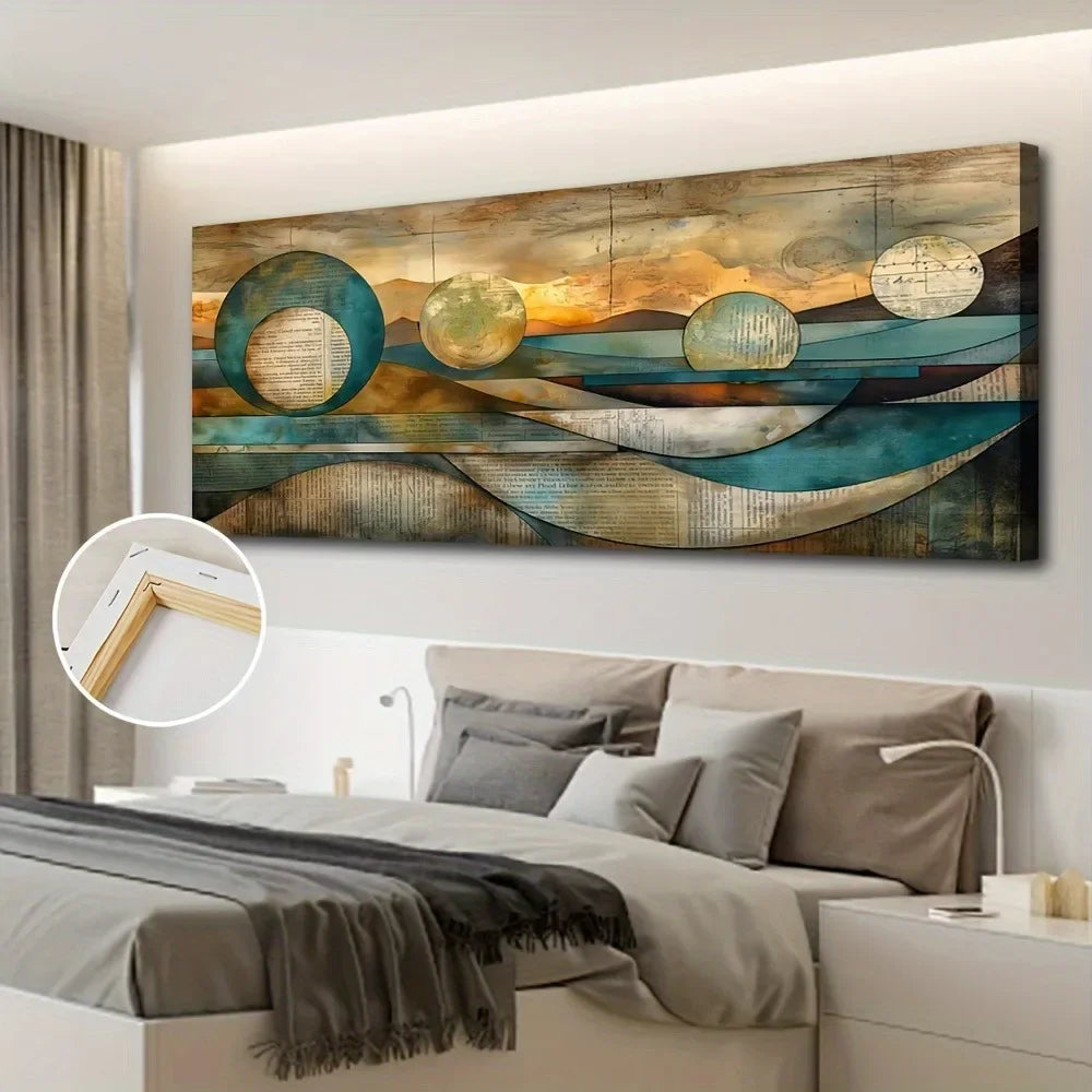 Art Deco Modern Canvas Wall Art Pine Frame Wax Canvas