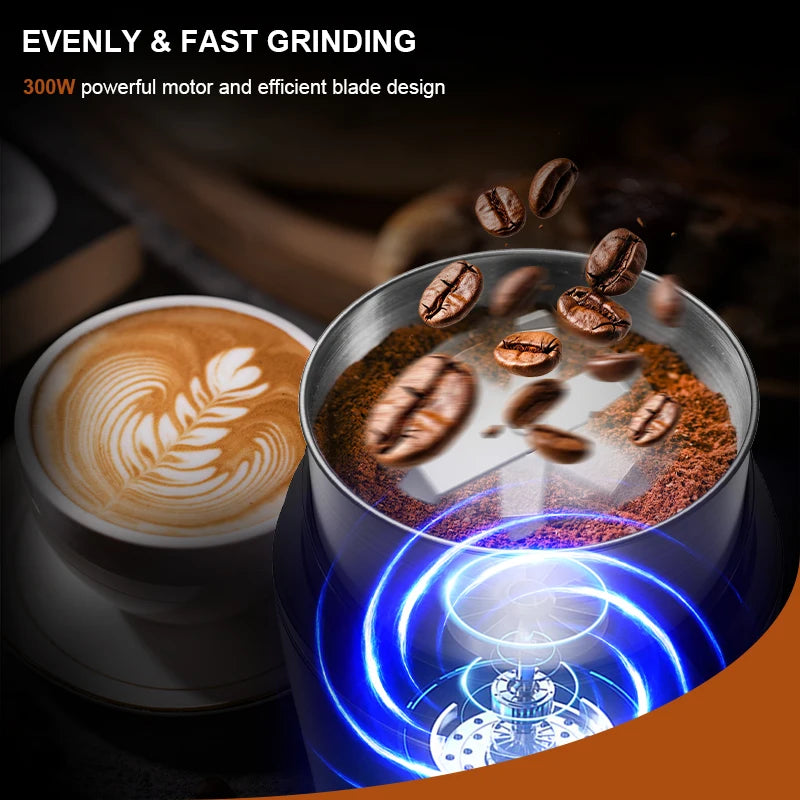 KIRAINAFLY Professional Coffee Grinder With Removable Stainless Steel Cup