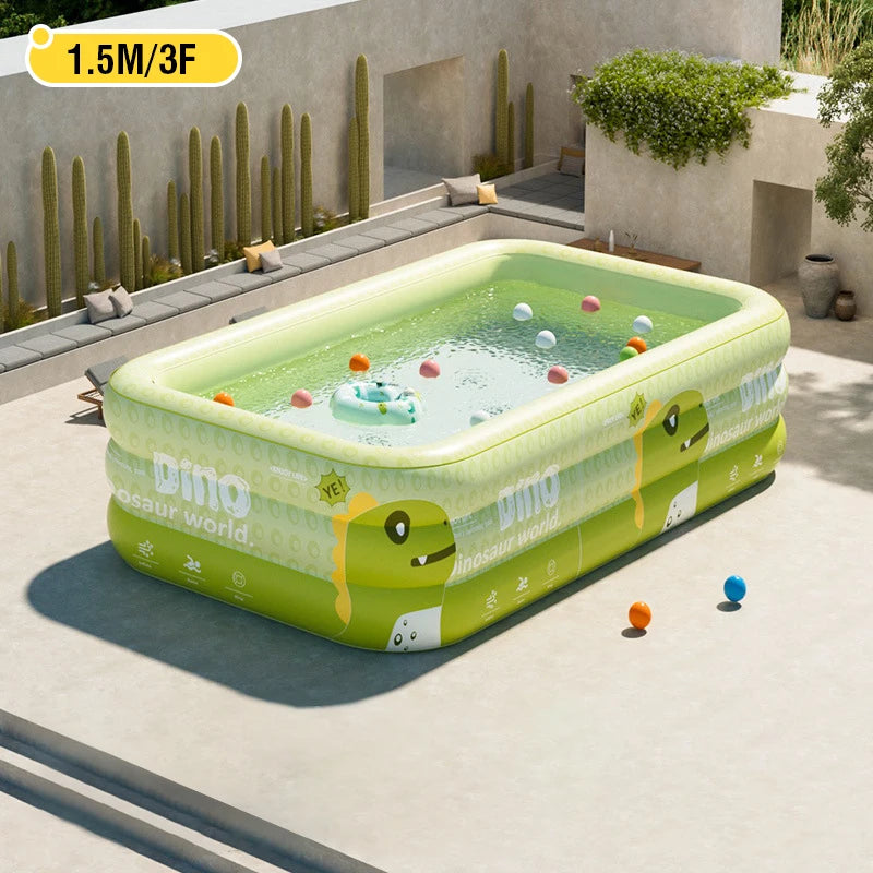 Inflatable Family Pool For Outdoor Use