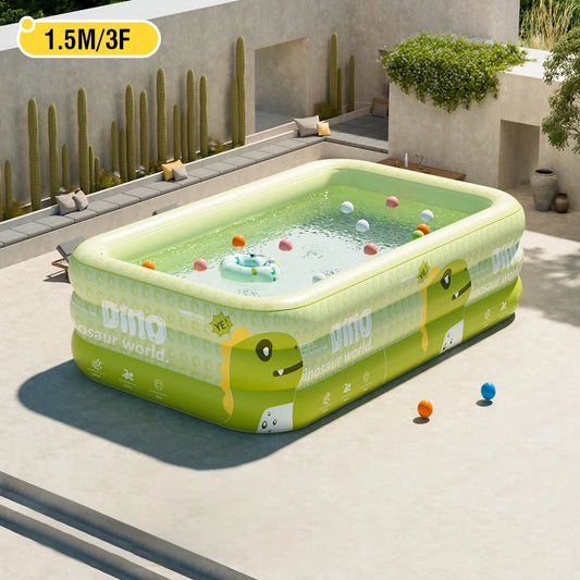 Inflatable Family Pool For Outdoor Use