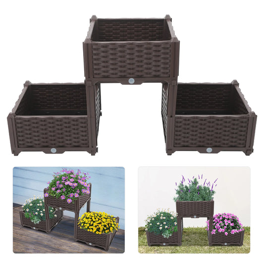 Planter Raised Beds Elevated Planter Garden Box with Drainage Plug  for Vegetable/Flower/Herb Outdoor Standing Planter