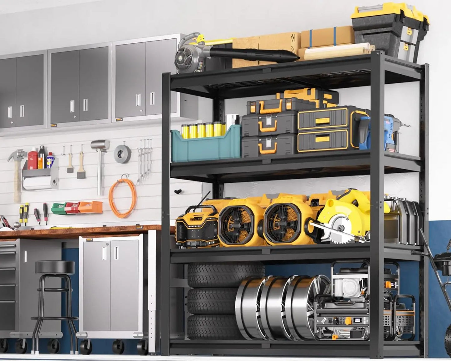 Heavy Duty Garage Shelving Unit 4 Tier Adjustable Metal Storage