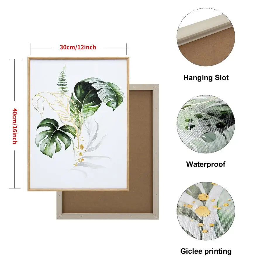 Bathroom Framed Botanical Wall Art Canvas
