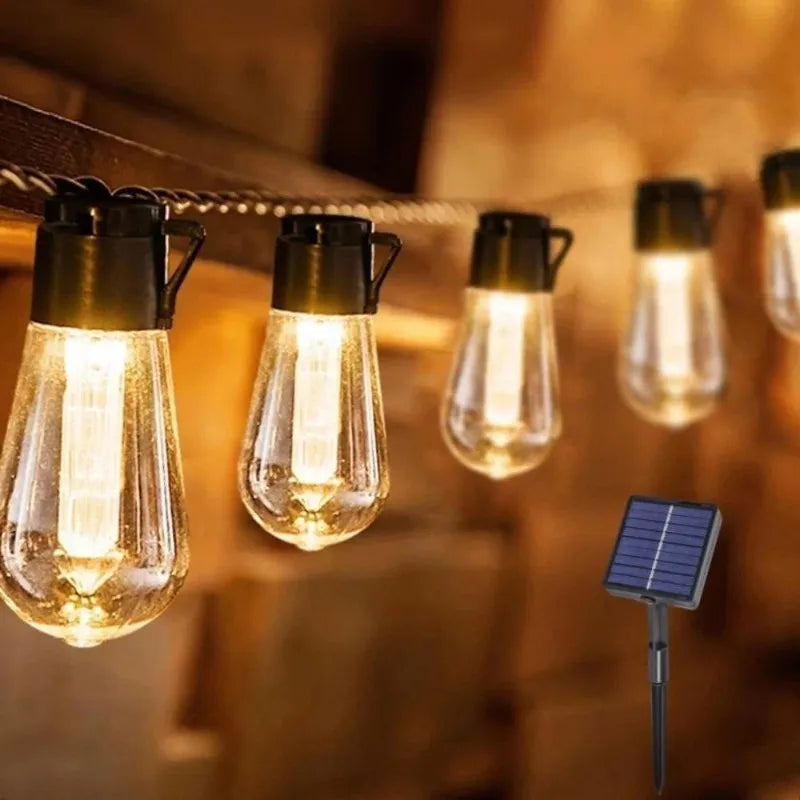 Waterproof Solar LED Papaya Fairy Lights for Outdoor Garden Decor