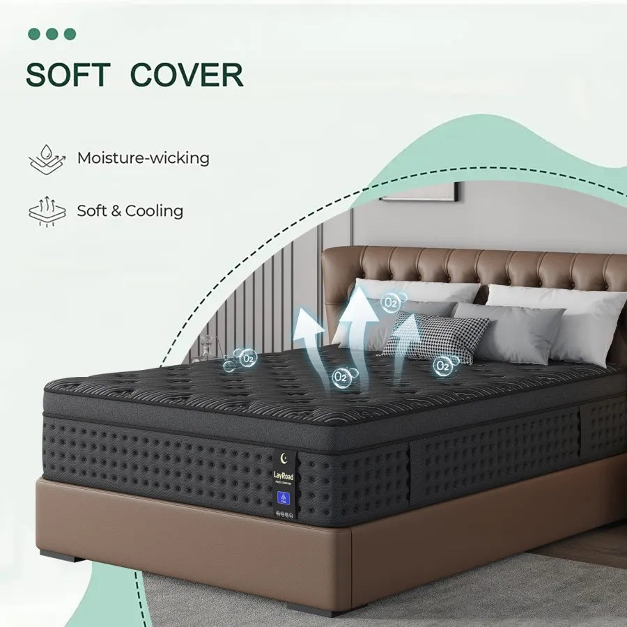Layroad Memory Foam Hybrid Mattress With Pocket Springs