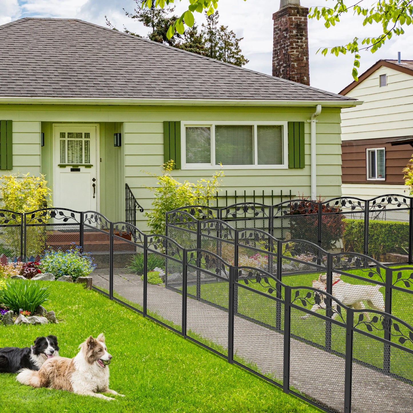 Garden Iron Fence Panels Decorative Lawn Border And Animal Barrier