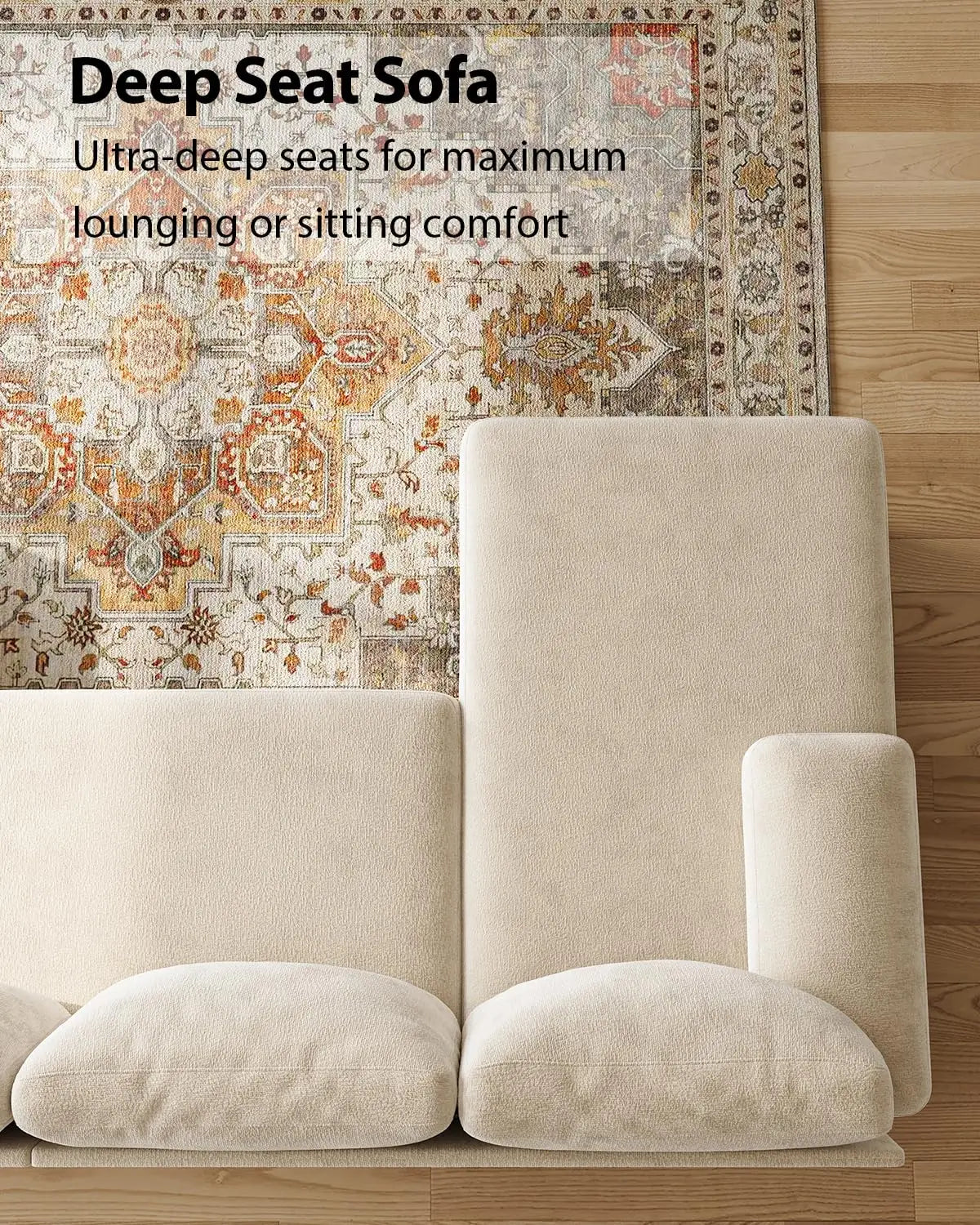 U-Shaped Sectional Sofa For Living Room In Warm Chenille Fabric