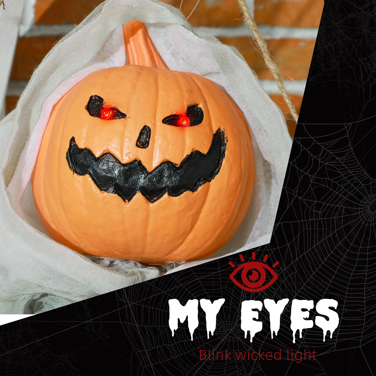 HOMCOM 3.9' Outdoor Hanging Halloween Decoration, Pumpkin Ghost, Sound Activated Prop with Light Up Eyes & Creepy Howling Sounds
