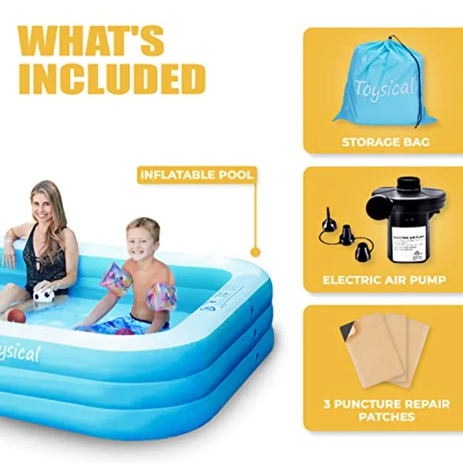 Durable Adult Inflatable Pool Float With Pump Includes Patches