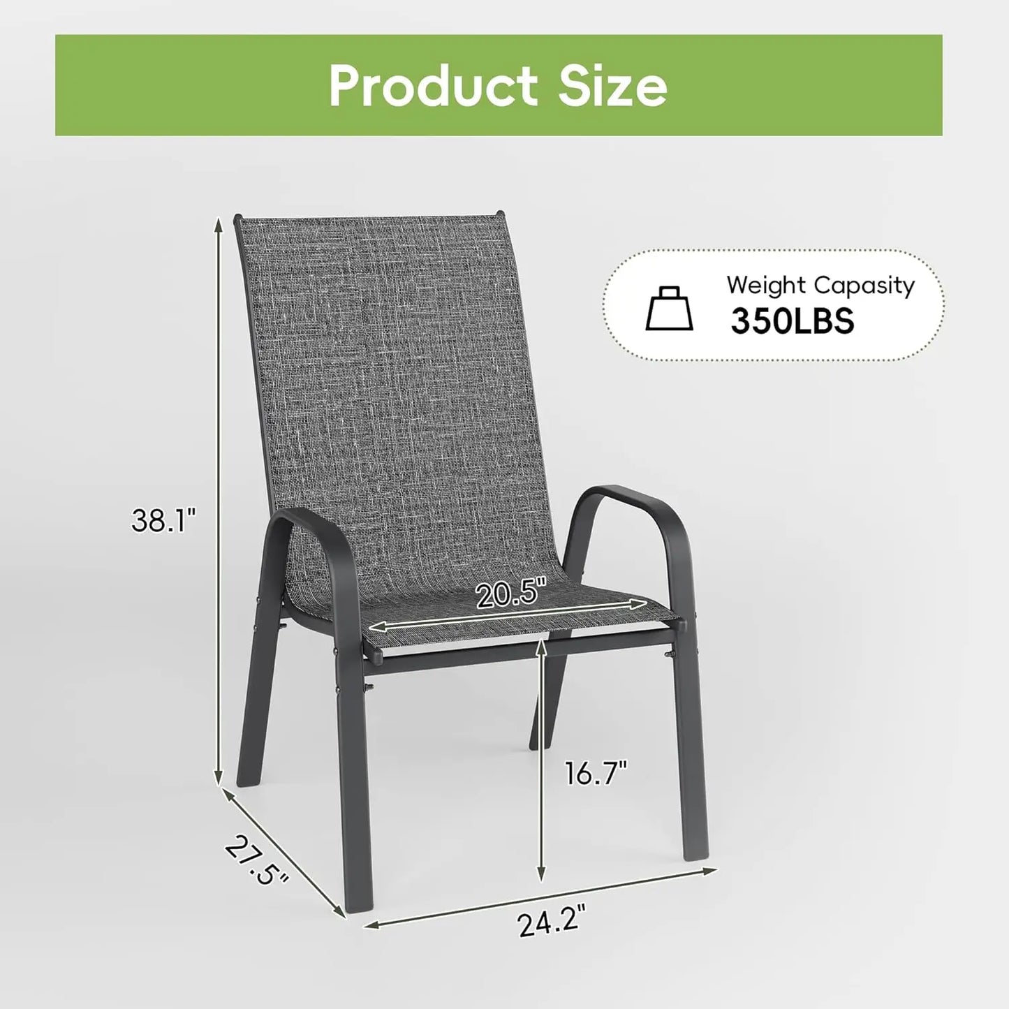 Frame Stackable Metal Patio Dining Chairs Set 6 All Weather