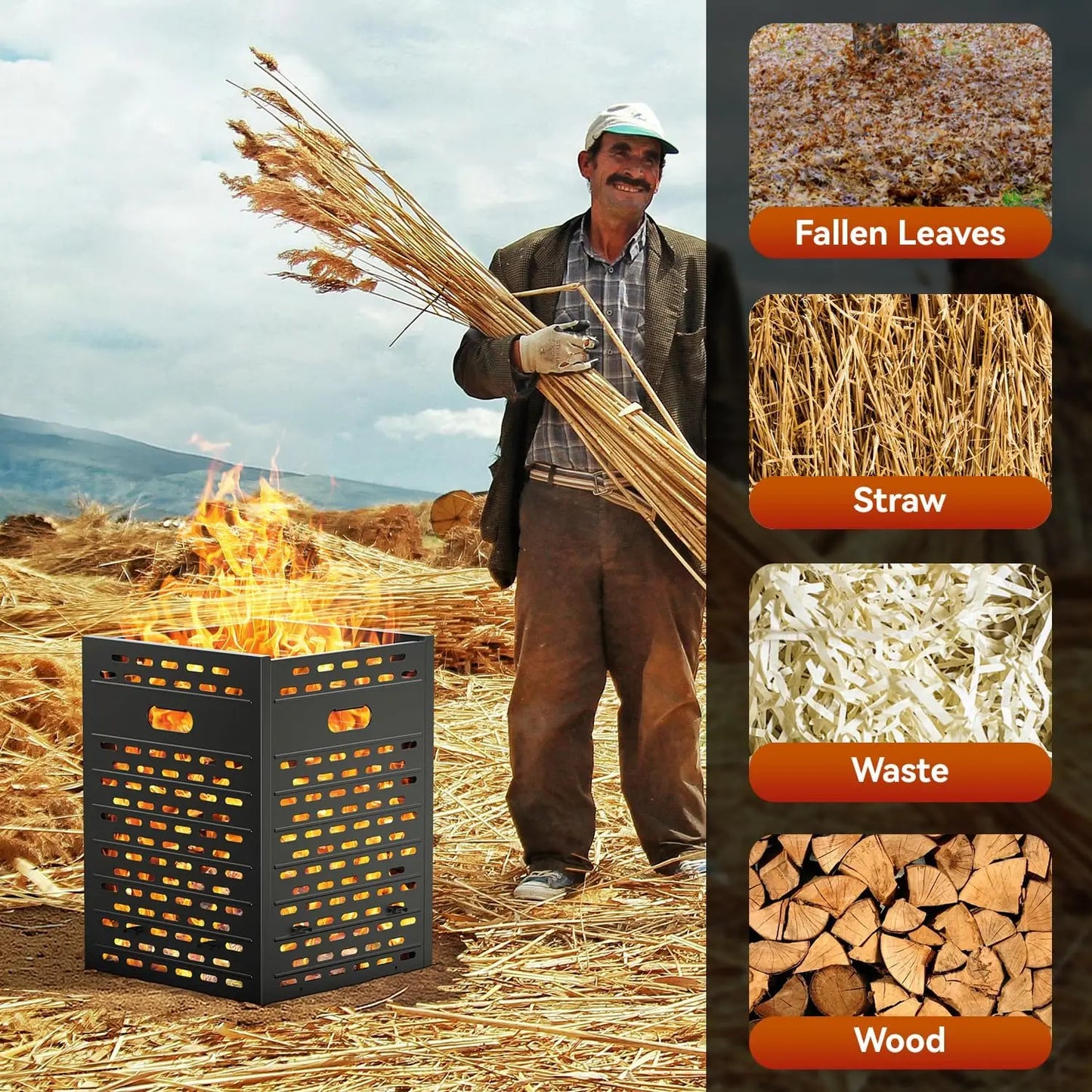 Fire Pit Burn Barrel Ultra Thick Burn Drum For Yard Waste
