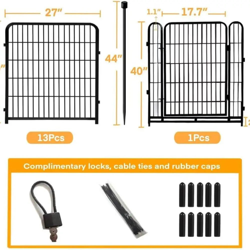 Animal Barrier Fence Garden Gate Durable Metal Construction