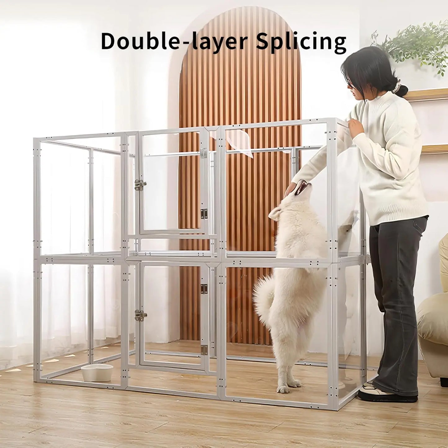 Clear Acrylic Pet Playpen With Door For Indoor And Outdoor Use