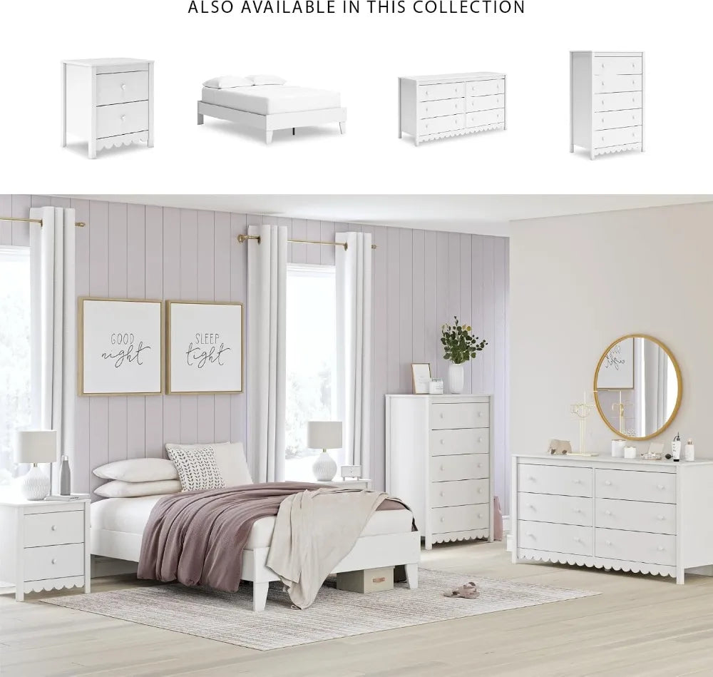 Minimalist Two Drawer Nightstand With Smooth Gliding Wood Drawers