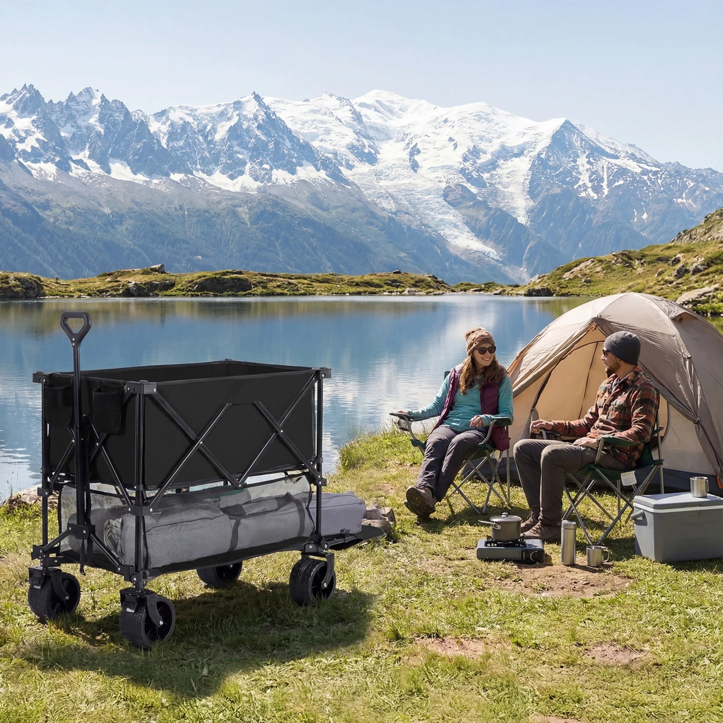 JHK Outdoor Double Decker Wagon Cart
