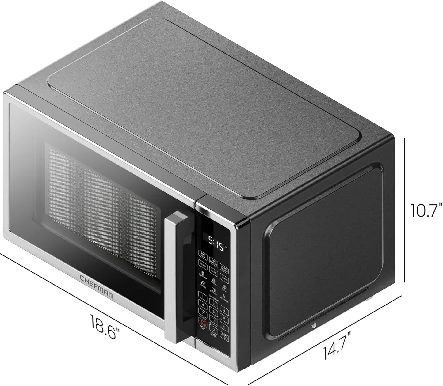 0.9 Cu. Ft. Digital Microwave Oven 900W with 6 Presets, Eco Mode, Mute, Memory, Child Lock, Dorm Essentials
