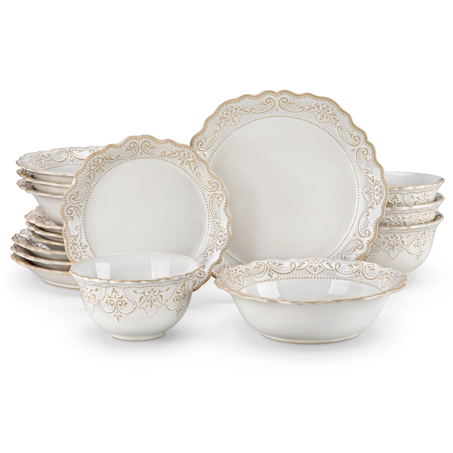 MALACASA Stoneware Dinnerware Set Western Style For Everyday Use