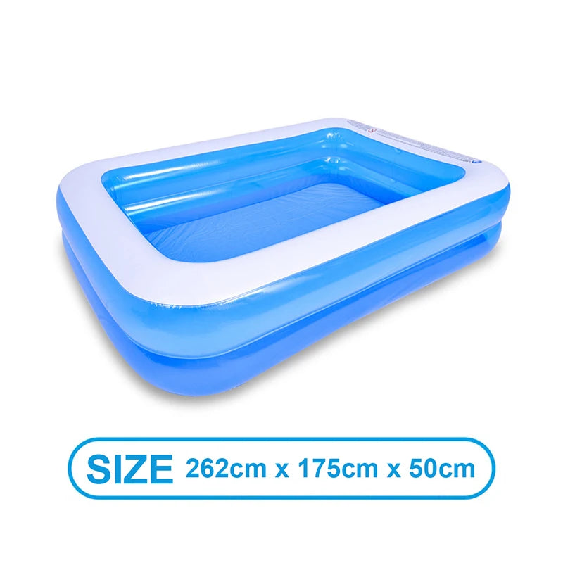 Kmoist Inflatable Rectangular Pool Large Family Outdoor Bathing Tub