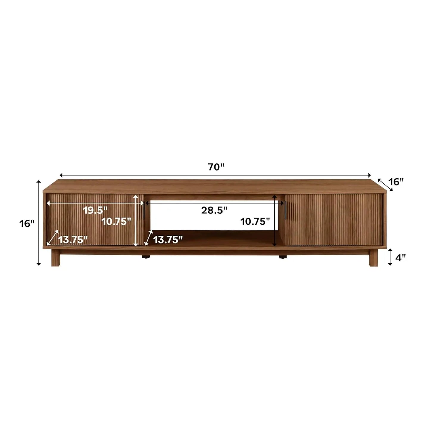 Arundo Fluted TV Stand Modern Low Profile Design Durable