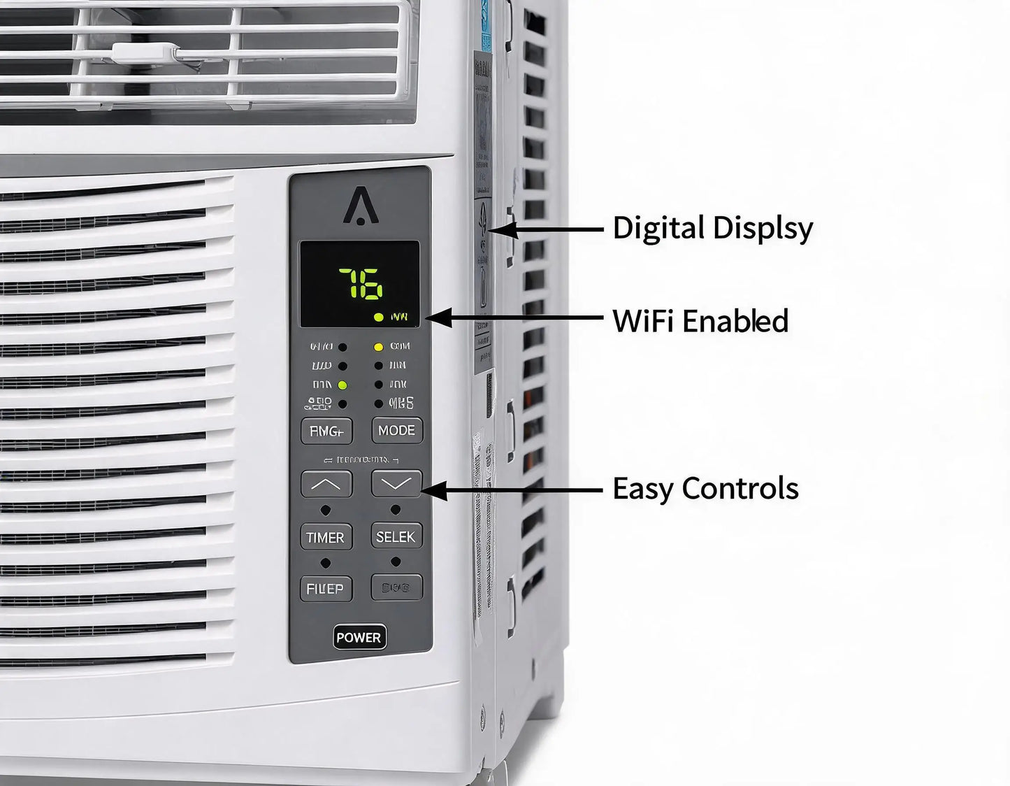 12000 BTU Smart Window Air Conditioner With WiFi Fast Cooling Cools Up To 550 Sq Ft Window AC Unit Includes Remote Control And Window Kit For Home Bedroom Office