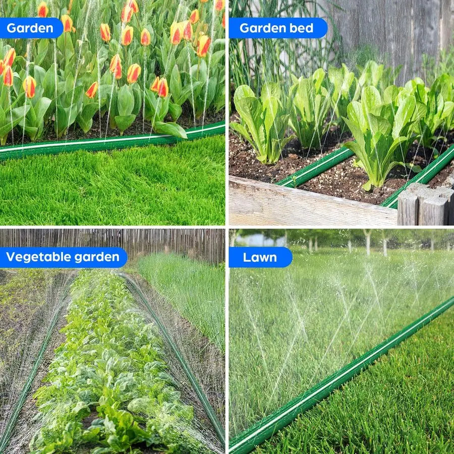 Sprinkler Hose with Holes 100FT 50FTx2pack, Heavy Duty Watering Garden Hose, HighEfficiency Sprinklers System for Lawn and Garde