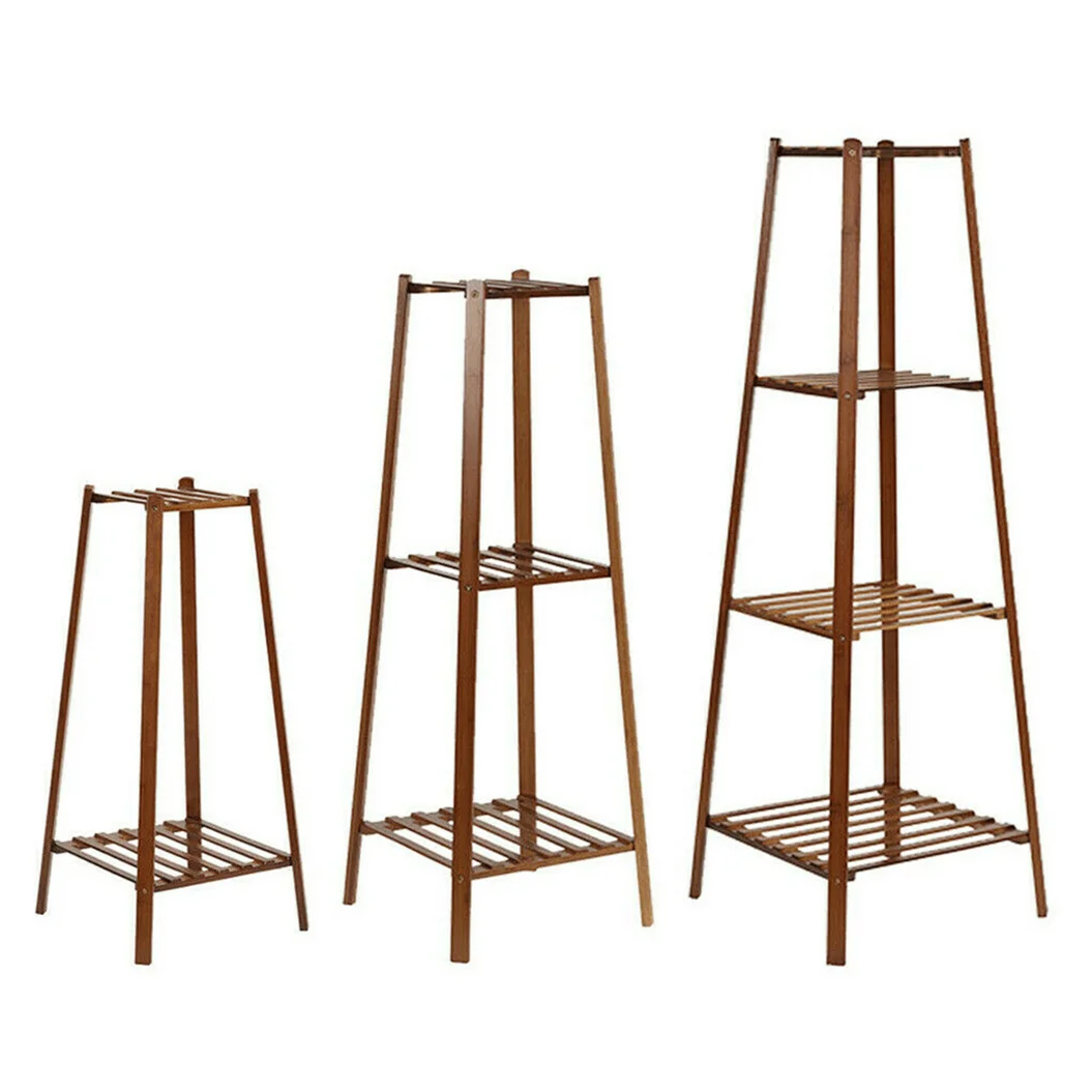 Wisfor Tiered Bamboo Plant Pot Stand Indoor Display Shelf