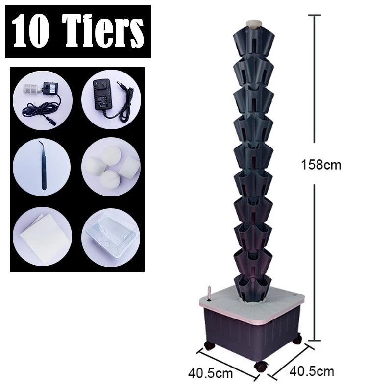 DIY Home Garden Vertical Rainfall Tower Planter Detachable Petal Shaped Deluge Planting Column Balcony Hydroponic Growing System