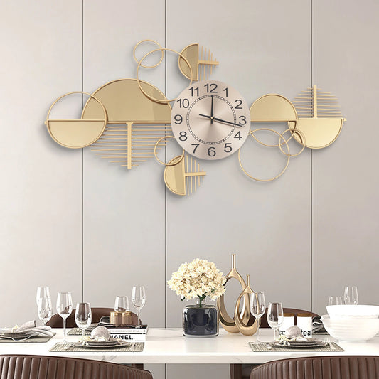 Creative Modern Metal Wall Clock Battery Operated Silent
