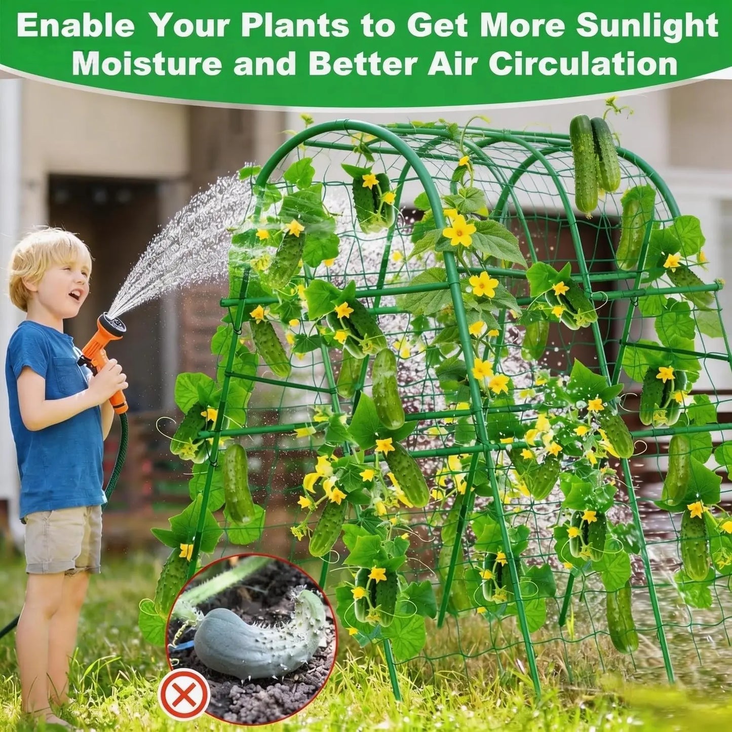 HiMISS Garden Arch Trellis For Raised Beds Plant Support