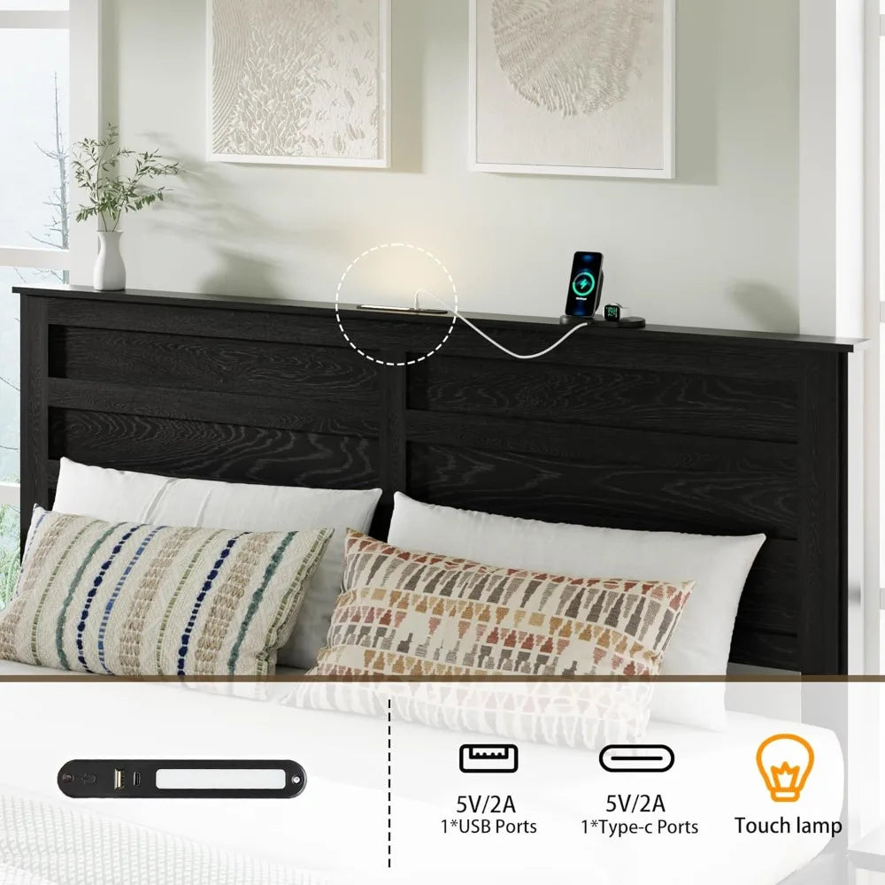 Bed Frame With Wooden Headboard And Sliding Barn Door Footboard