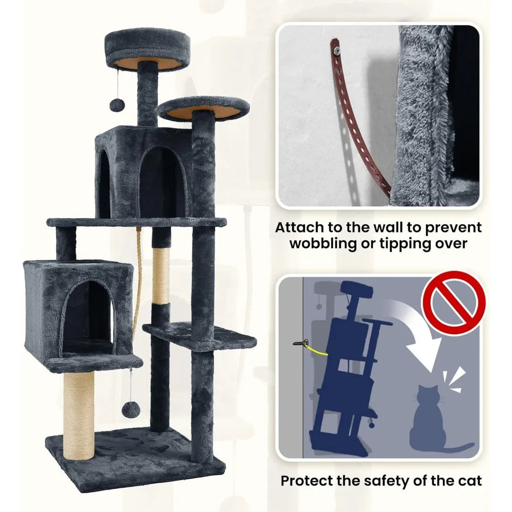NBVCX Multi Level Cat Tree Tower With Plush Scratching Posts
