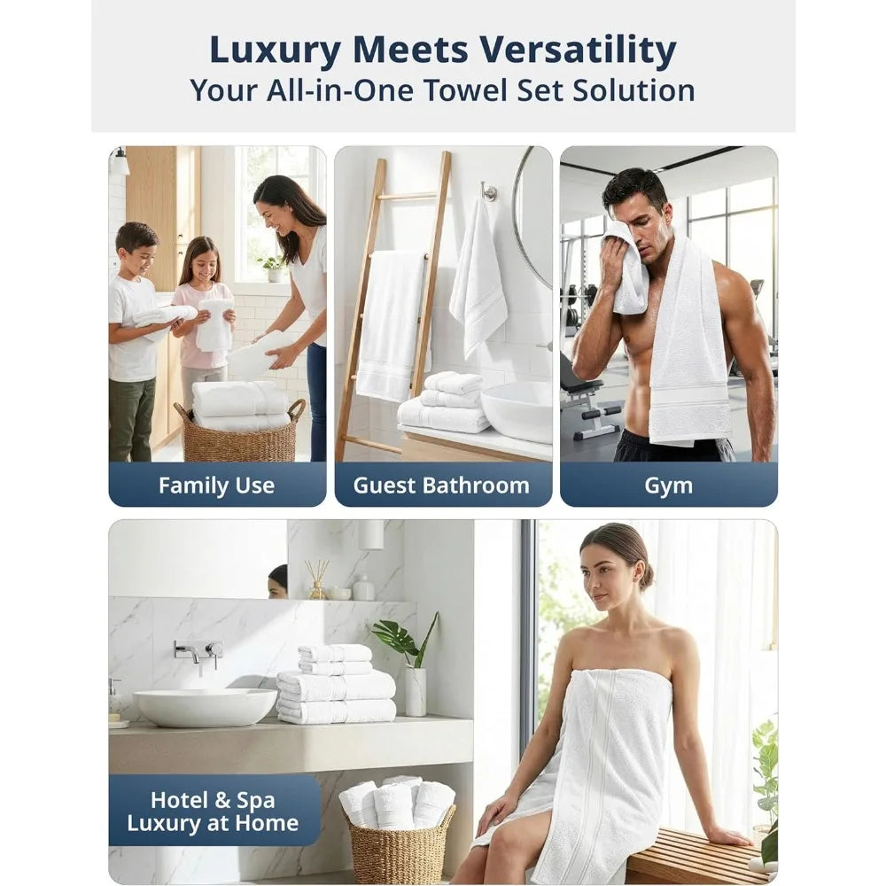 Premium 100 Percent Cotton Zero Twist Eighteen Piece Towel Set