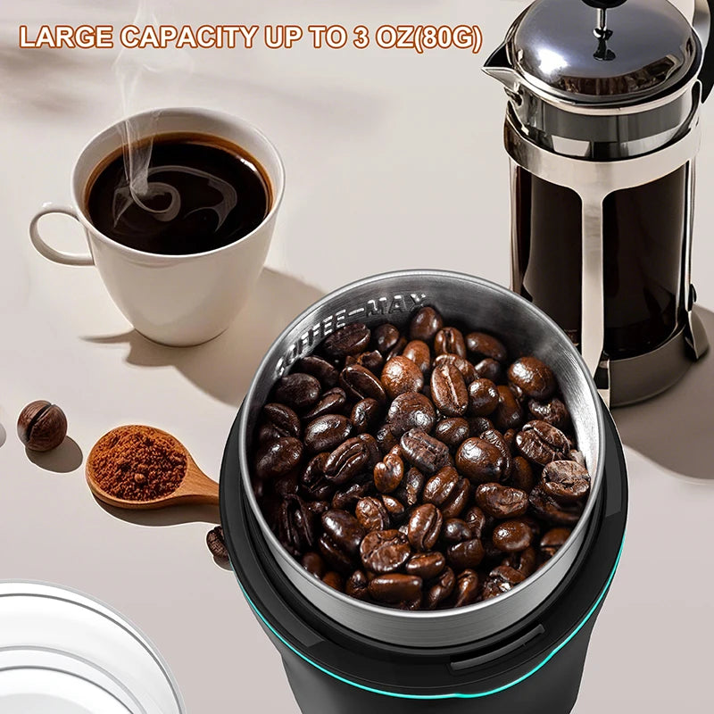 KIRAINAFLY Professional Coffee Grinder With Removable Stainless Steel Cup