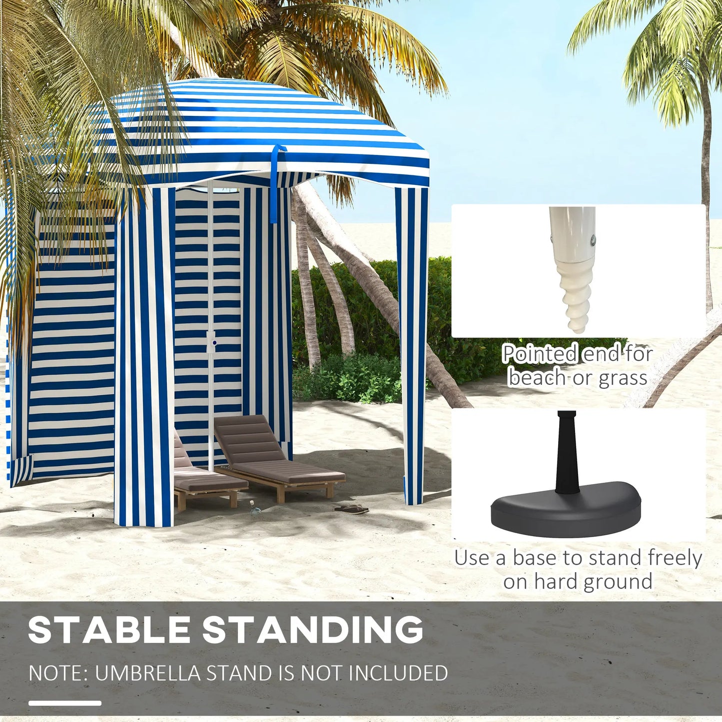 Beach Cabana Umbrella With Bag And Windows Shelter