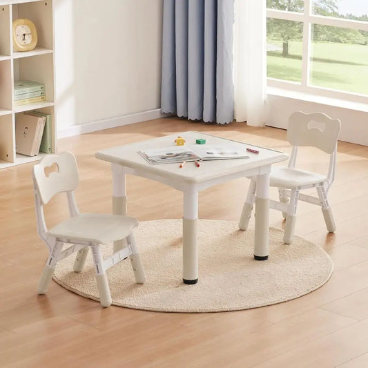 Height Adjustable Kids Study Table And Chair Set With Modern Style