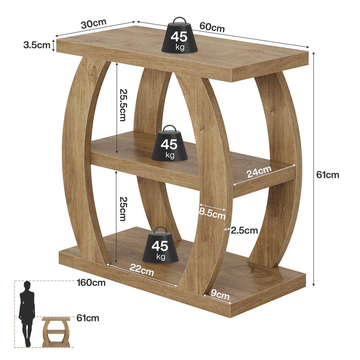 Tribesigns 3 Tier End Table With Storage For Small Spaces