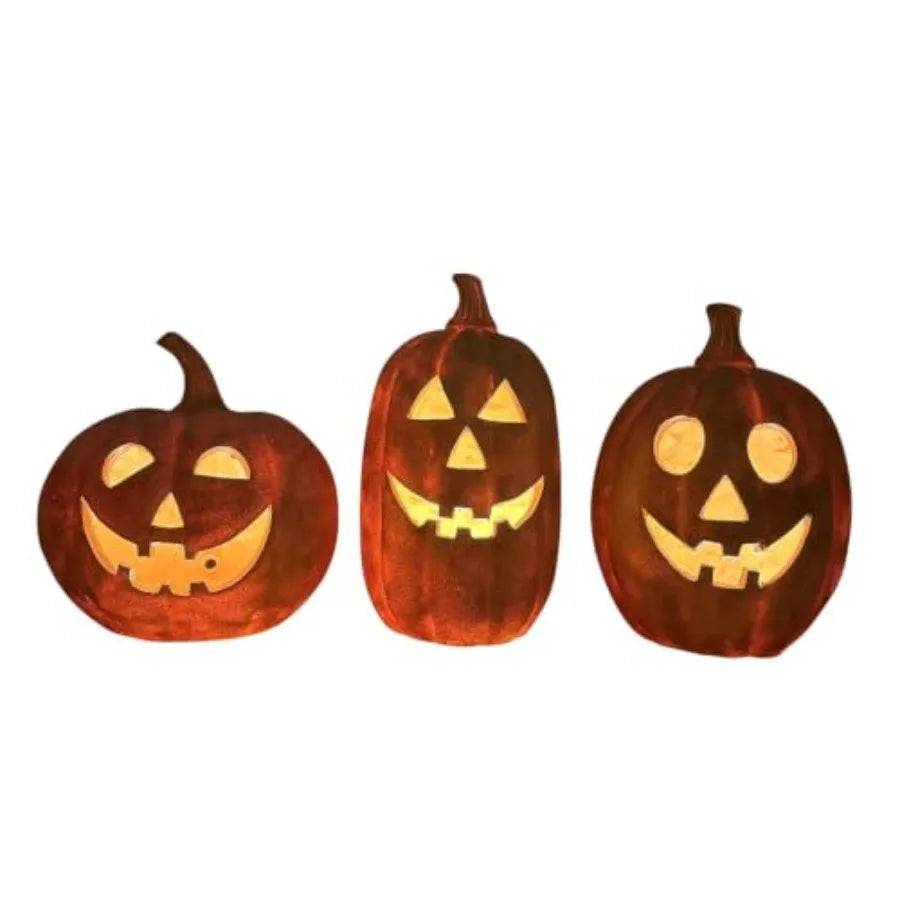 Lighted LED Jack O Lantern Halloween Decorations with Flickering Glow