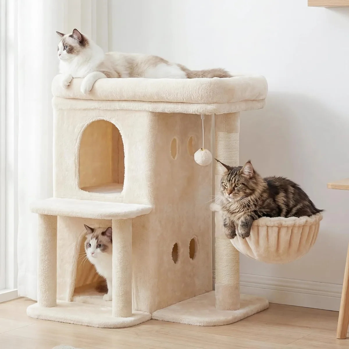 NBVCX Cat Tree Tower With Large Perch Sisal Posts Durable