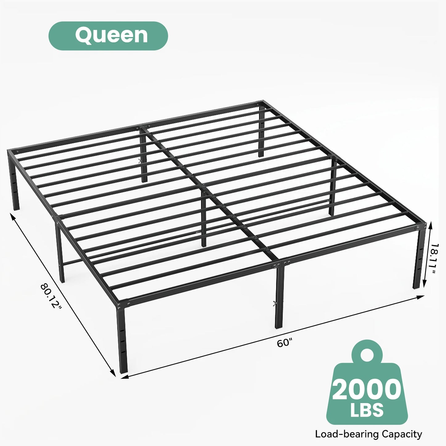 JHK Basic Metal Platform Bed Frame Sturdy Steel Construction
