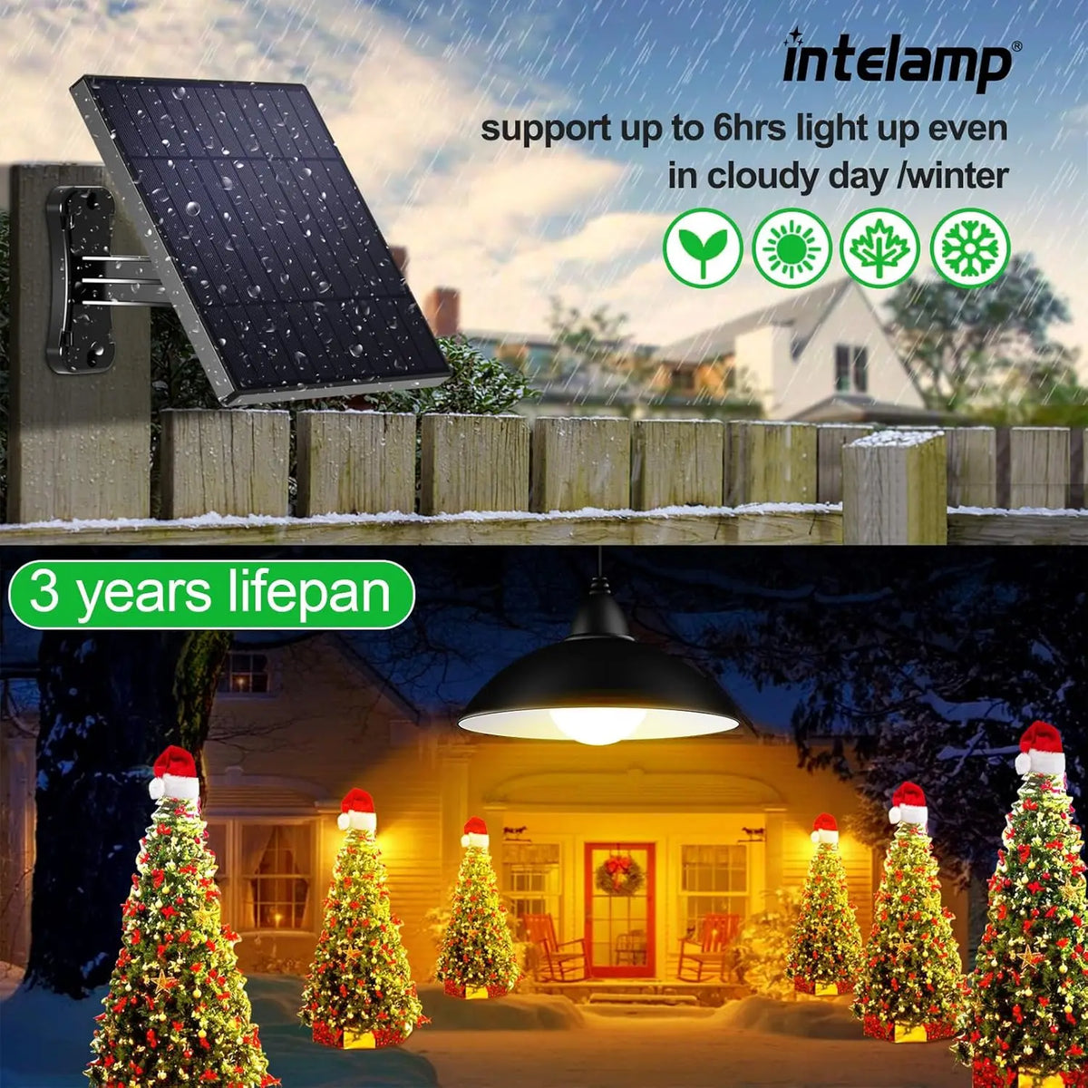 Intelamp Solar Pendant Lights With Remote For Indoor Outdoor Use