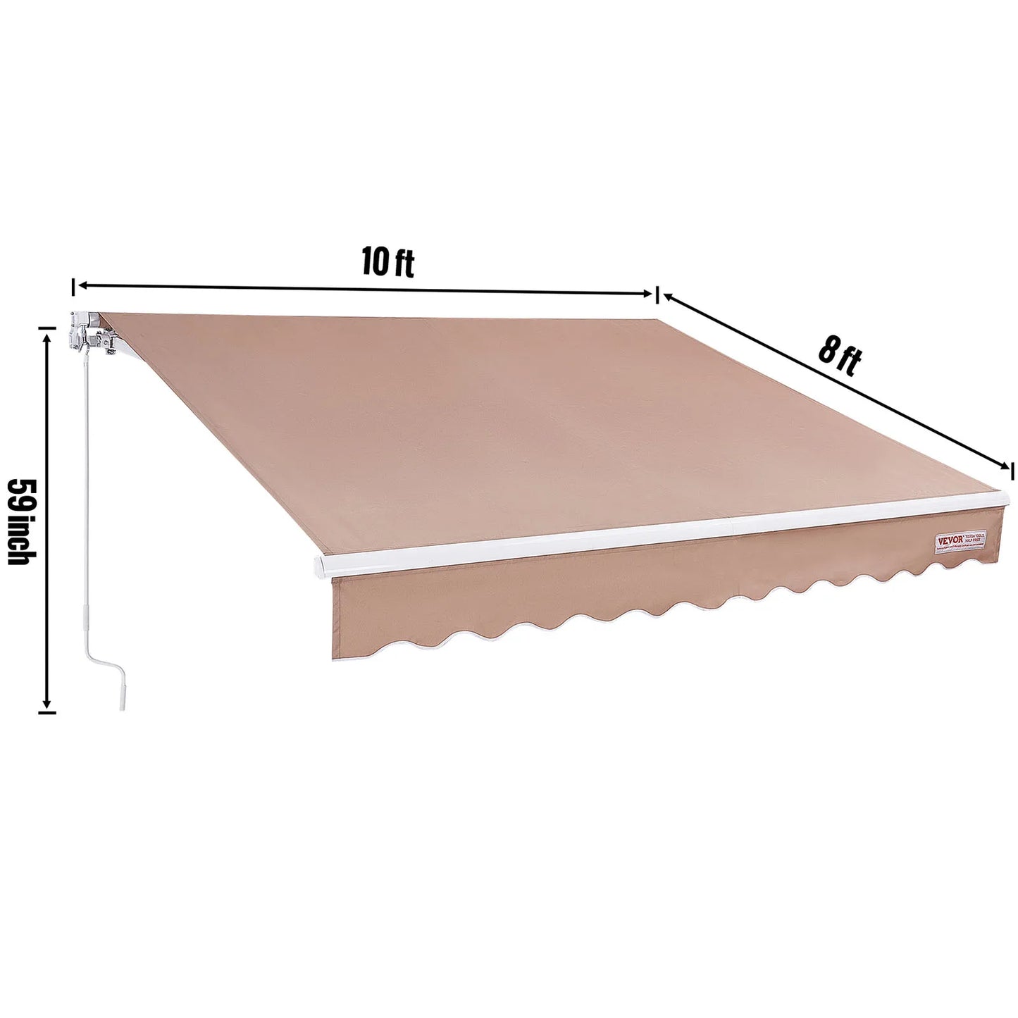 SucceBuy Manual Retractable Awning Sun Shade Water Resistant Polyester for Patio