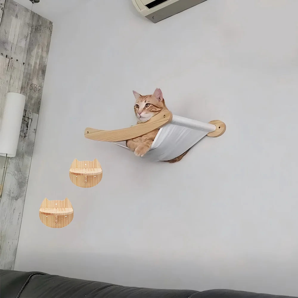 CWV Cat Hammock And Stairway Wall Mounted Scratching Furniture
