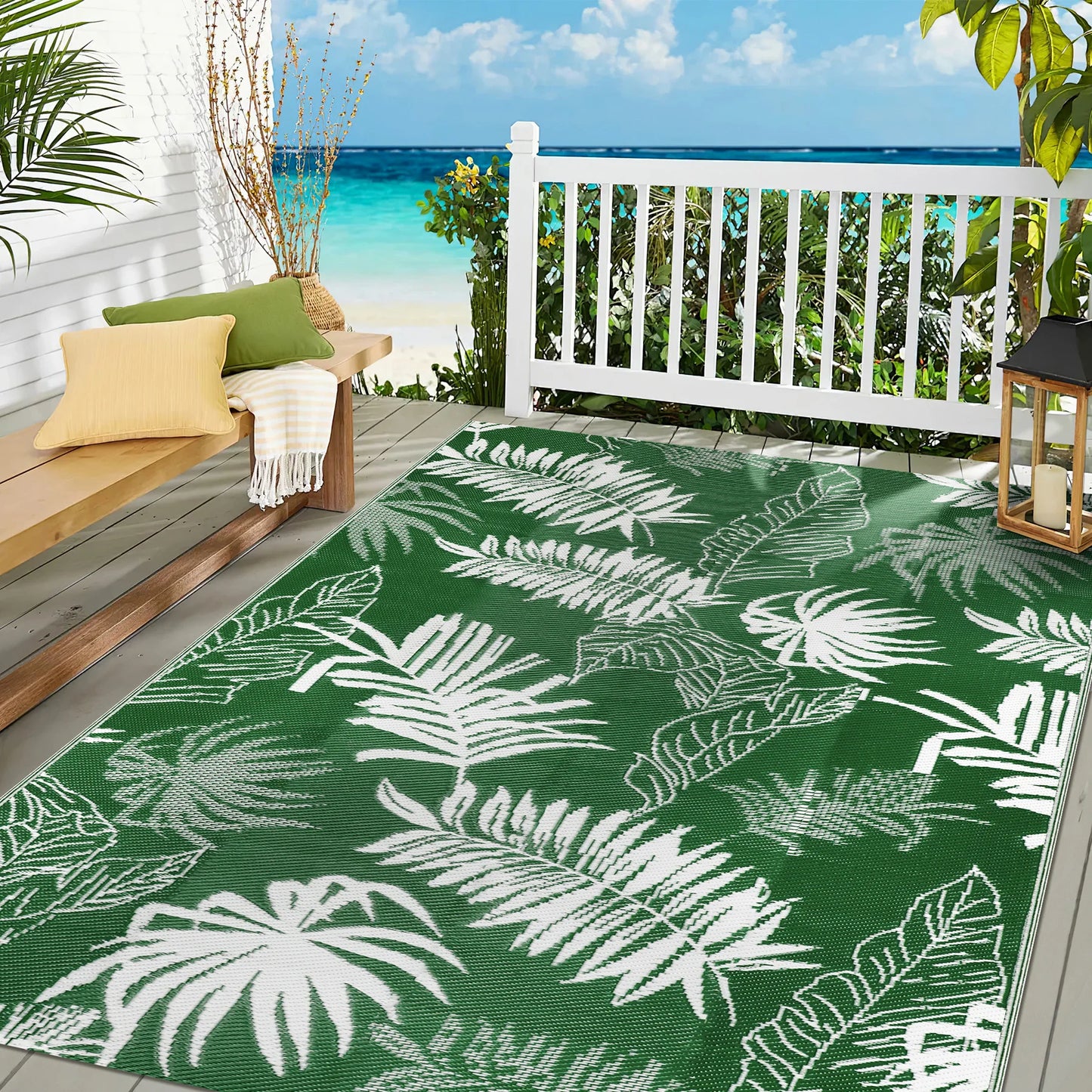 Outdoor Rug Waterproof Recycled Plastic Polypropylene For Patio Deck Camping