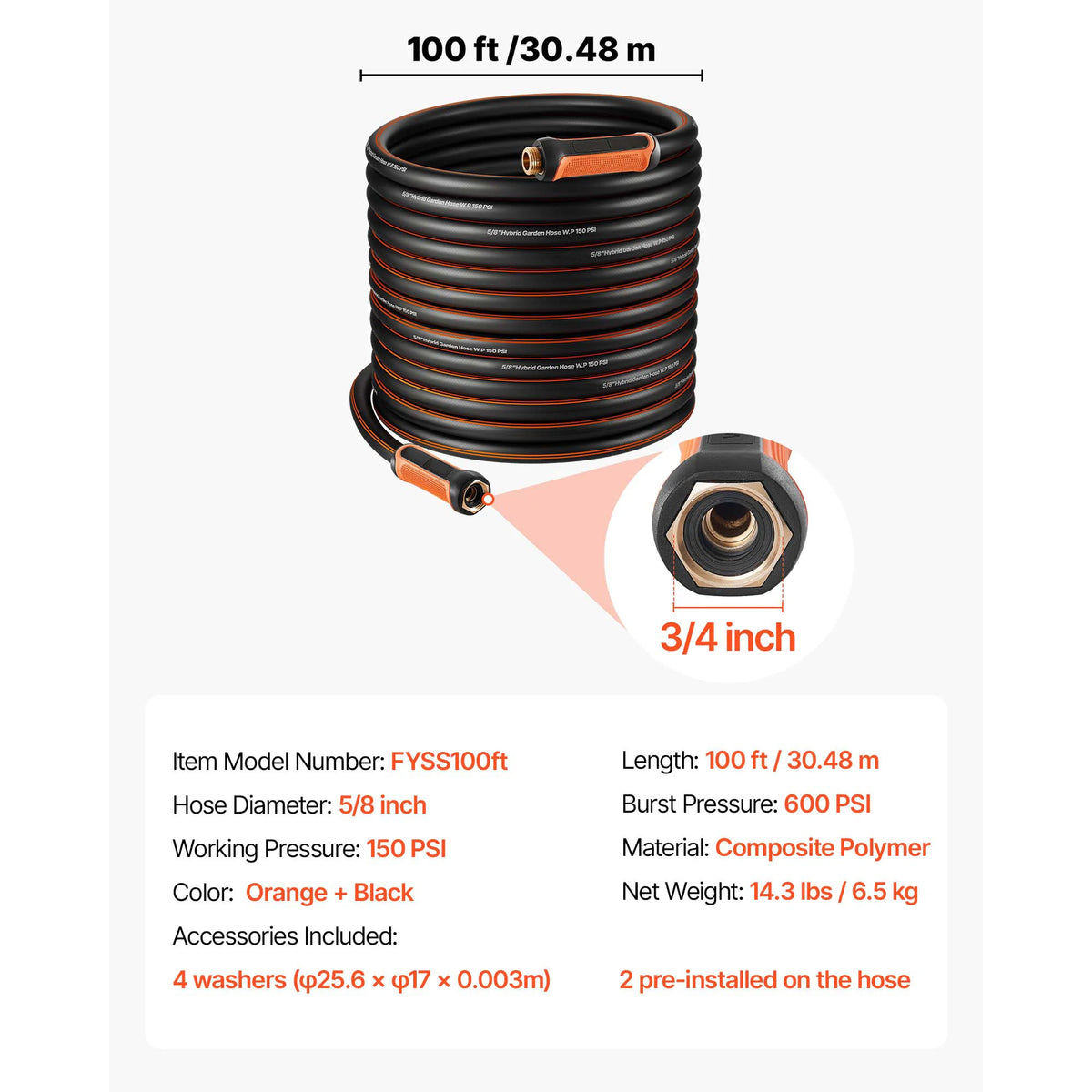 SucceBuy Heavy Duty Flexible Garden Hose For Outdoor Watering