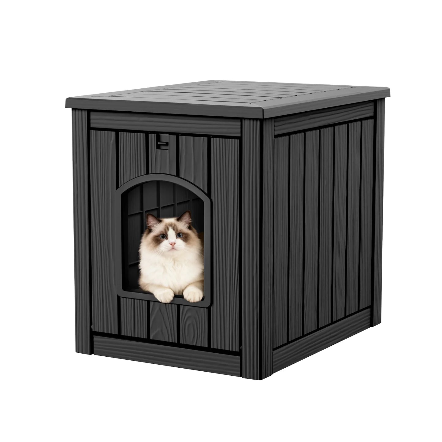 Resin 2in1 Cat House End Table Waterproof Indoor Outdoor Kennel