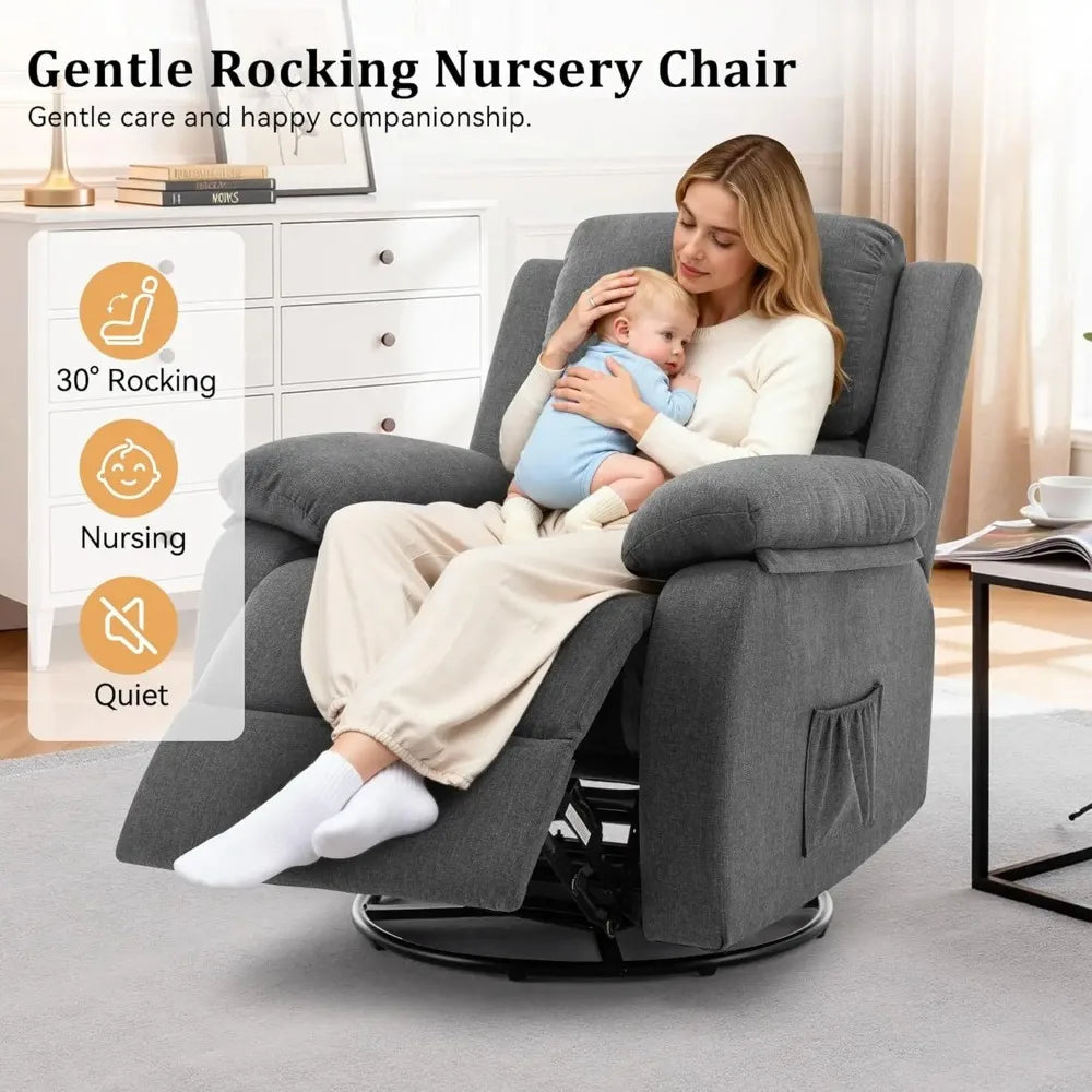 Chengwei Recliner Chair 360 Degree Swivel Rocker For Small Spaces